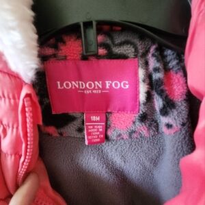 London fog pink puffer jacket for 18 months girl